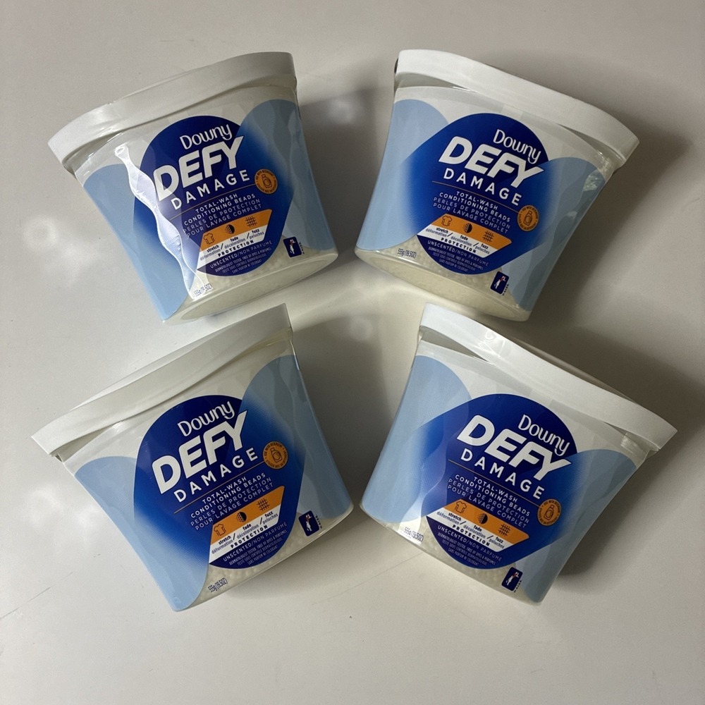 4X Downy Defy Damage Total Wash Conditioning Beads Unscented 19.5oz New